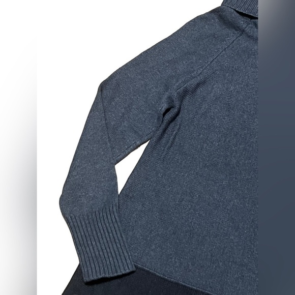 Soft Surroundings navy and blue wool angora blend cowl neck sweater dress - Picture 4 of 8